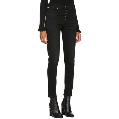 Shop Citizens Of Humanity Black Olivia High-rise Slim Ankle Jeans In Licorice