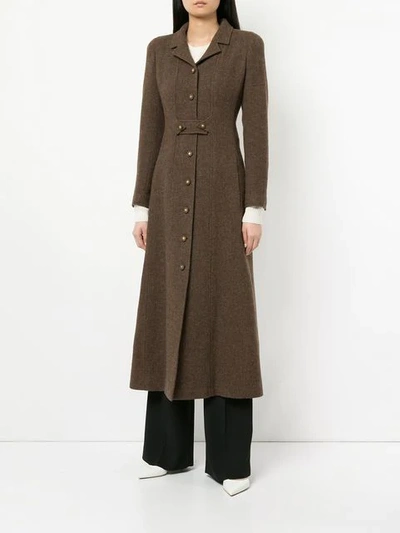 Pre-owned Chanel Vintage Flared Long Coat - Brown