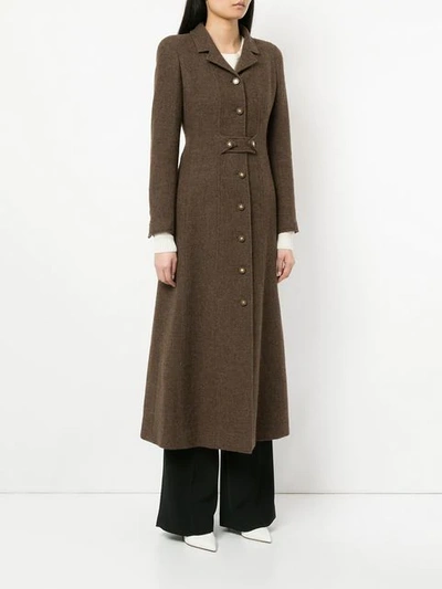 Pre-owned Chanel Vintage Flared Long Coat - Brown