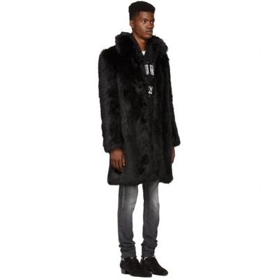 Shop Faith Connexion Black Faux-fur Coat In 001 Black