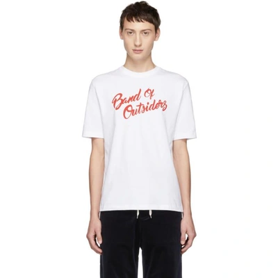 Shop Band Of Outsiders White Logo Alpine Band T-shirt In 9000.wht