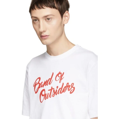 Shop Band Of Outsiders White Logo Alpine Band T-shirt In 9000.wht