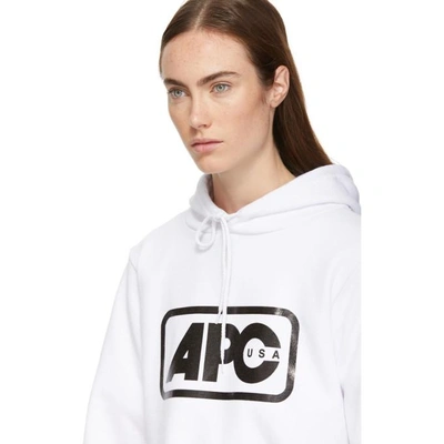 Shop Apc A.p.c. White U.s. Vince Hoodie In Aab Blanc