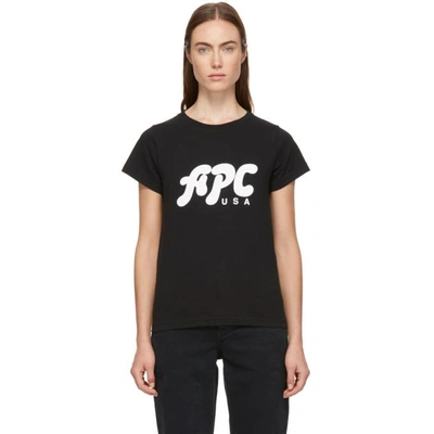 Shop Apc A.p.c. Black U.s. Carol T-shirt In Lzz Noir