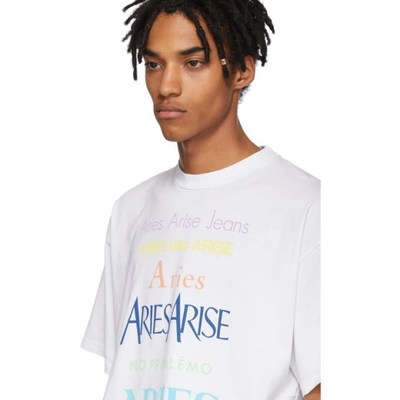 Shop Aries White Multicolor Logo T-shirt