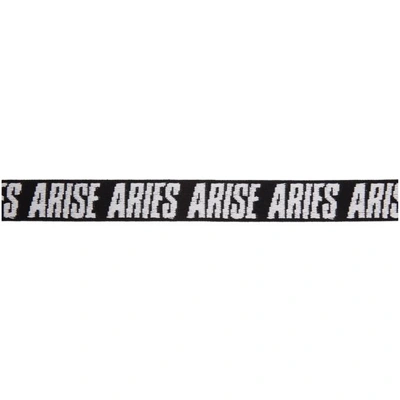 Shop Aries Black Webbing Logo Belt