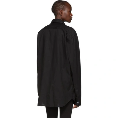 Shop Ann Demeulemeester Black Oversized Cotton Shirt