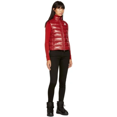 Shop Moncler Red Ghany Down Vest