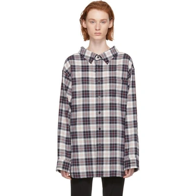 Shop Balenciaga White And Multicolor Swing Collar Shirt In 9040 White/