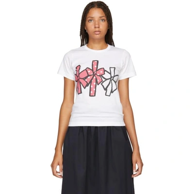 Shop Comme Des Garcons Girl White Three Flower T-shirt In 1 White
