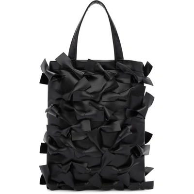 Shop Comme Des Garcons Girl Black Faux-leather Bows Tote In 1 Black