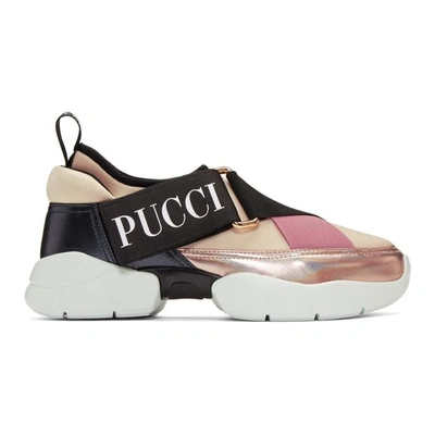 Shop Emilio Pucci Pink Elastic Band Slip-on Sneakers In A73 Pink