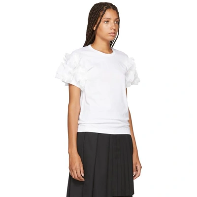 Shop Comme Des Garçons Comme Des Garçons Comme Des Garcons Comme Des Garcons White Ruffled Sleeve T-shirt In 2 White