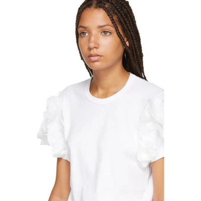 Shop Comme Des Garçons Comme Des Garçons Comme Des Garcons Comme Des Garcons White Ruffled Sleeve T-shirt In 2 White