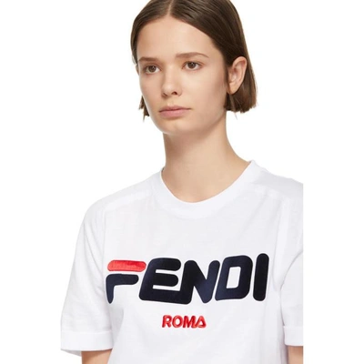 Shop Fendi White  Mania T-shirt In F0znm White