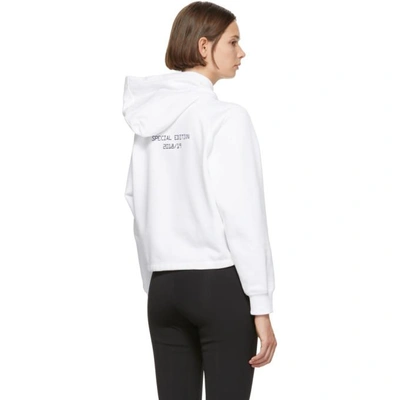 Shop Fendi White ' Mania' Cropped Hoodie In F0znm White