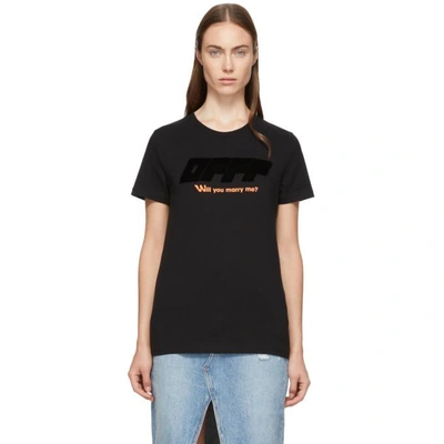 Shop Off-white Black Modern Obstacles T-shirt In Black/orang