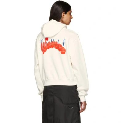 Shop Off-white White Heart Not Troubled Hoodie In White/red