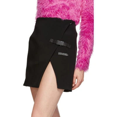 Shop Off-white Black Stretch Wallet Miniskirt