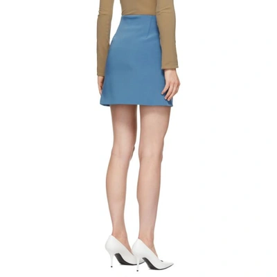 Shop Off-white Blue Stretch Wallet Miniskirt In Light Blue