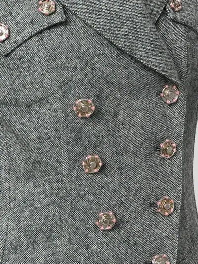 Shop John Galliano Vintage Double-breasted Cropped Jacket - Grey