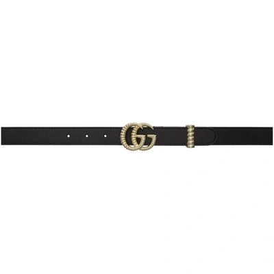 Shop Gucci Black Gg Belt In 1000 Black