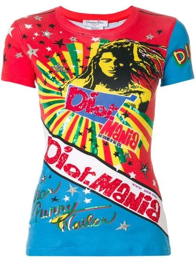 Dior Christian Vintage Rasta Mania T-shirt - Red | ModeSens