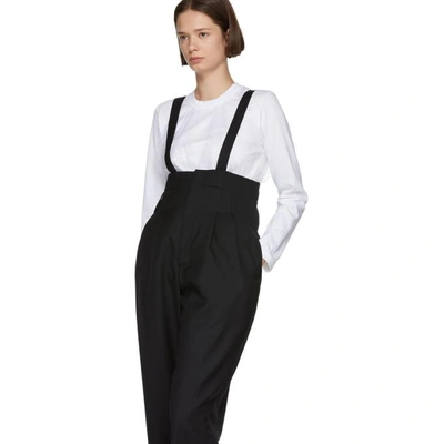 Shop Noir Kei Ninomiya Black Raised Suspender Trousers In 1 Black