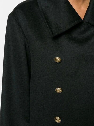 Pre-owned Dior  Cashmere Double-breasted Coat In Black