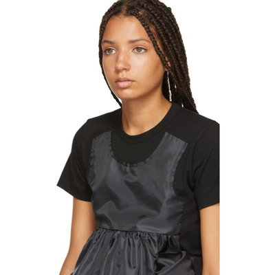 Shop Comme Des Garçons Comme Des Garçons Comme Des Garcons Comme Des Garcons Black Taffeta Tank Panel T-shirt In 1 Blk/blk