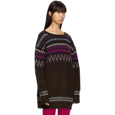 Shop Junya Watanabe Brown And Multicolor Jacquard Sweater In 2 Brown