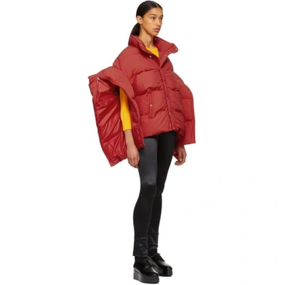 Shop Junya Watanabe Red Down Oversized Puffer Jacket In 1 Red
