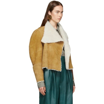 Shop Isabel Marant Reversible Brown Shearling Acacia Wild West Jacket In Camel