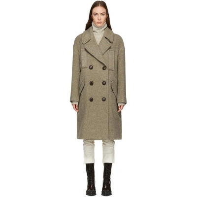 Shop Isabel Marant Taupe Wool Etim Coat In 50ta Taupe