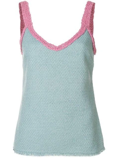 Pre-owned Chanel Crochet Detail Cami In Blue