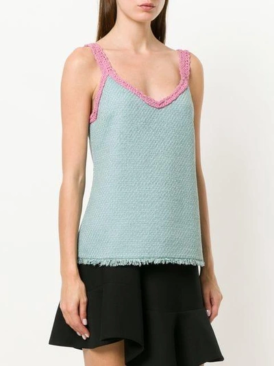 Pre-owned Chanel Crochet Detail Cami In Blue