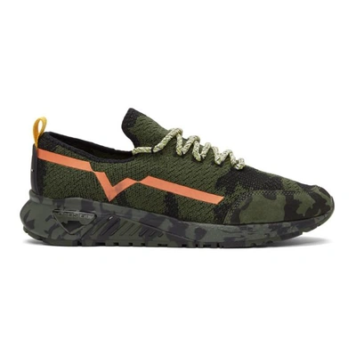 Shop Diesel Green And Black S-kby Sneakers In Army