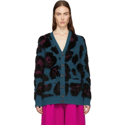 Shop Marc Jacobs Blue V-neck Cardigan In 379 Teal Mu