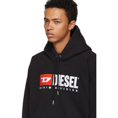 Shop Diesel Black S-division Hoodie In 900 Black