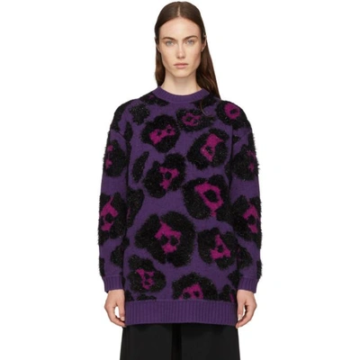 Shop Marc Jacobs Purpe Knit Tunic Sweater In 501 Purple