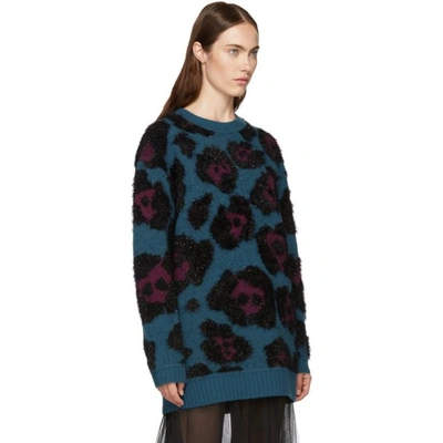Shop Marc Jacobs Blue Knit Tunic Sweater In 379 Teal Mu