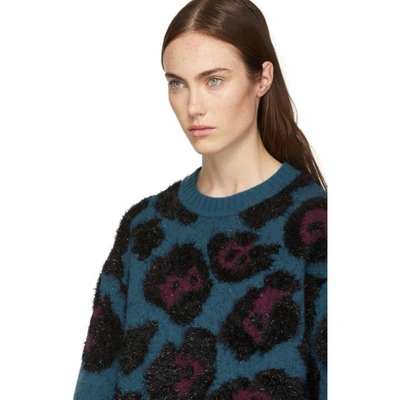 Shop Marc Jacobs Blue Knit Tunic Sweater In 379 Teal Mu