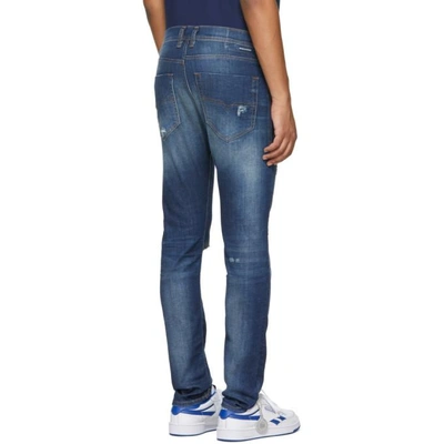 Shop Diesel Blue Tepphar Jeans In 01 Blue