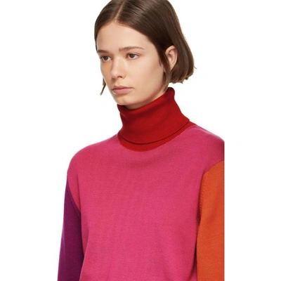 Shop Facetasm Pink Wool Colorblocked Turtleneck