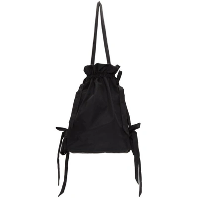 Shop Simone Rocha Black Bow Drawstring Bag