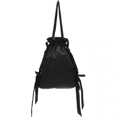 Shop Simone Rocha Black Bow Drawstring Bag
