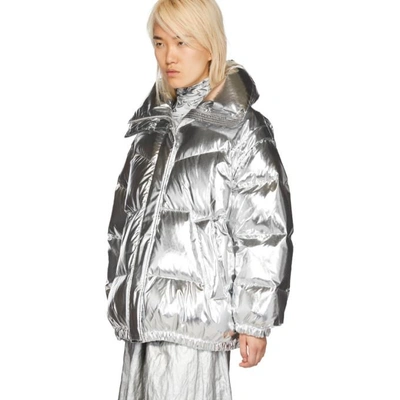 Shop Mm6 Maison Margiela Silver Limited Edition Puffer Down Jacket In 905 Silver