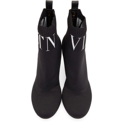 Shop Valentino Black  Garavani 'vltn' Sock Boots In 0ni Black
