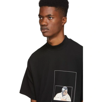Shop Pyer Moss Black Fed Up T-shirt