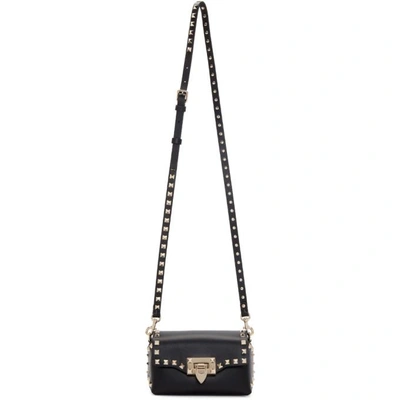 Shop Valentino Black  Garavani Mini Rockstud Cross Body Bag In 0no Black